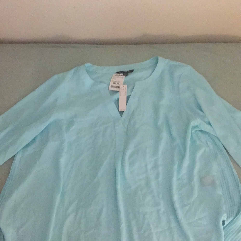 Sheer Baby blue flowy Blouse. Never Worn